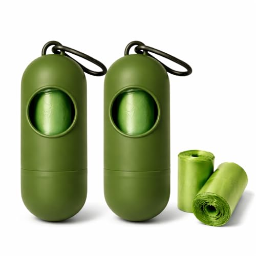Image of 2 Pack Portable Eco-Friendly Dog Poop Bag Dispenser - 30 Bags