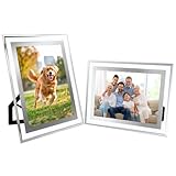 Lyhsens 2 marcos de fotos de cristal, ideal como regalo de cumpleaños o Navidad