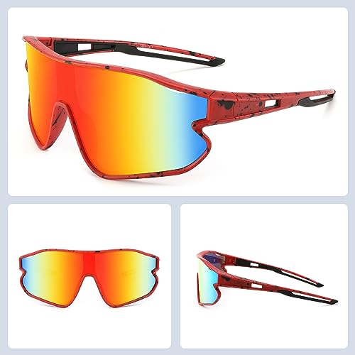 WANWAN Youth Sunglasses, Kids Baseball Sun Glasses for Boys Girls Age 8-12, UV400 Sports Cycling Softball4