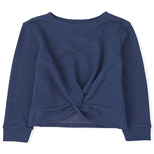 The Children's Place Girls' Active Long Sleeve Twist Front Fleece Sweatshirt
