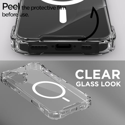 Image of Amazon Basics Back Cover for iPhone 16 Mag-Safe Shockproof PC + TPU Protective Case Magnetic Support Bumper Case (Transparent Mag-Safe)