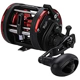 Sougayilang Trolling Reel Level Wind Conventional Reel Graphite Body Fishing Reel, Durable Stainless-Steel, Large Line Capacity-DTR30 Left Handle