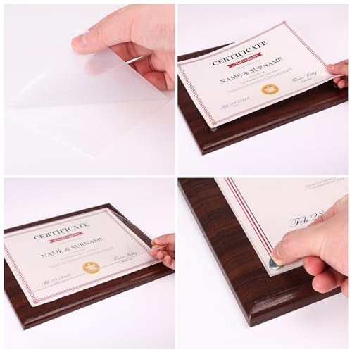 PETAFLOP Brown 8.5x11 Picture Frame, Certificate Award Document Plaque Wall Mounted Display, Single - Thumbnail 7