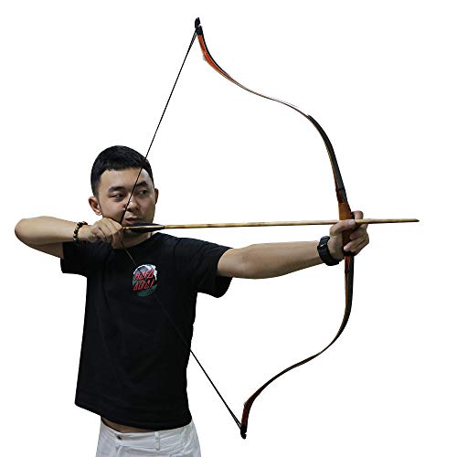 SHANQIU Arco Tradicional 40Lbs 50Lbs para Caza Al Aire Libre, Práctica De Tiro Y Tiro Deportivo, Arco De Madera Laminado Hecho A Mano 40Lbs