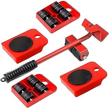 Bosney Lifter Mover Tool Set Heavy Duty Furniture Shifting Lifting Moving Tool with Wheel Pads for Easy and Safe Moving (Multicolor Set of 1)