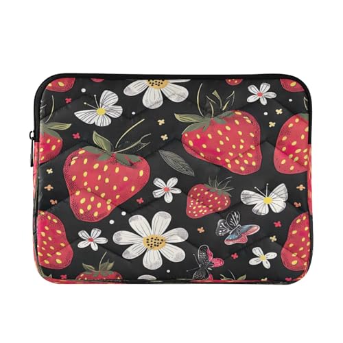 Funda para laptop 13-14 pulgadas impermeable con diseño de fresas
