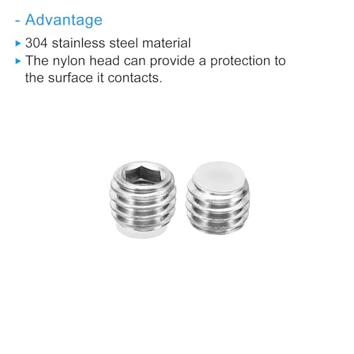PATIKIL M8x6mm Nylon Tip Grub Screw - Image 4