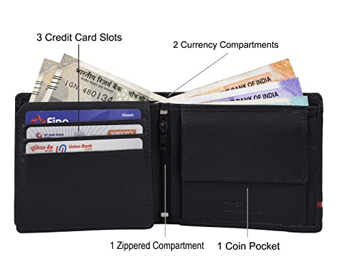 URBAN FOREST Stag Black/Red Leather Wallet for Men (Image - 4)