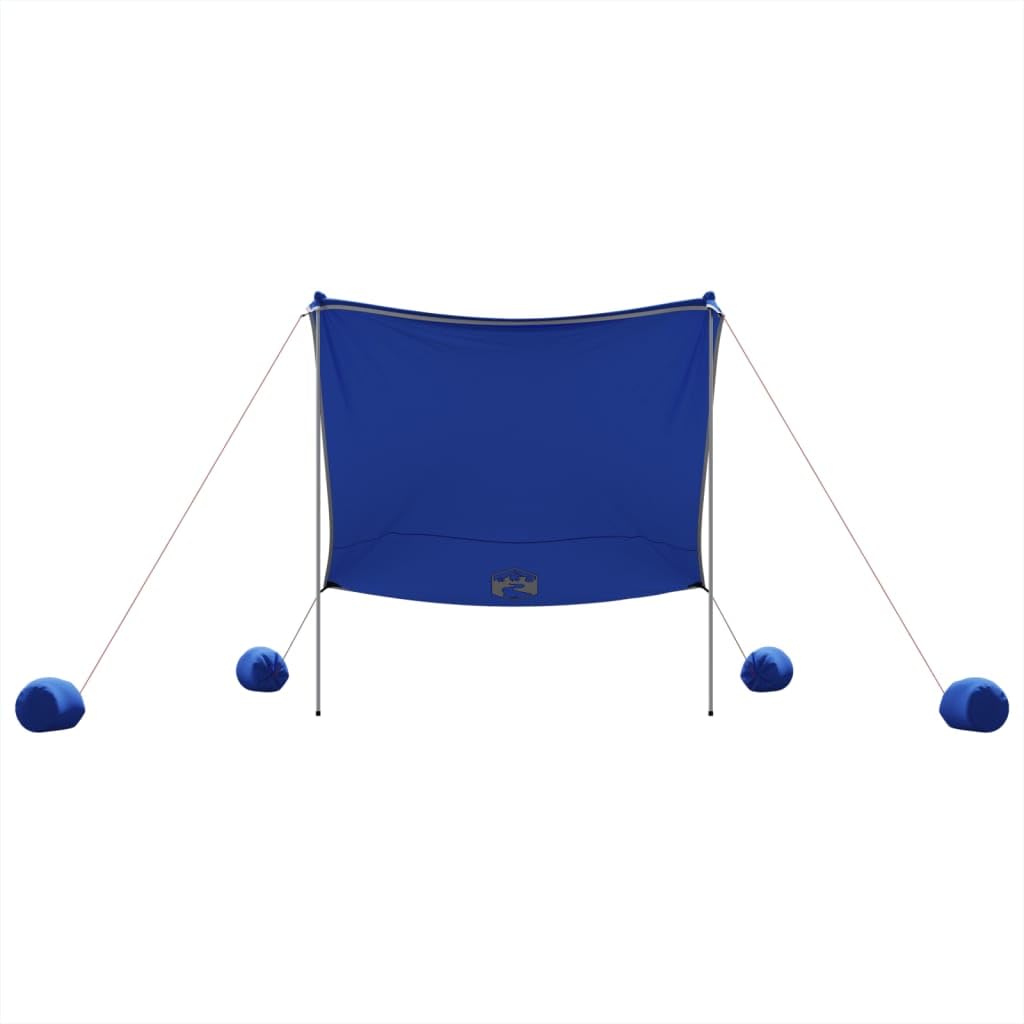 Rekreacja na świeżym powietrzu baldachim plażowy z kotwicami piaskowymi niebieski 214 x 236 cm kemping i wędrówki