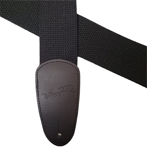 Henry Heller Guitar Strap (Hdh-01), Black - Feather Design #TOP2