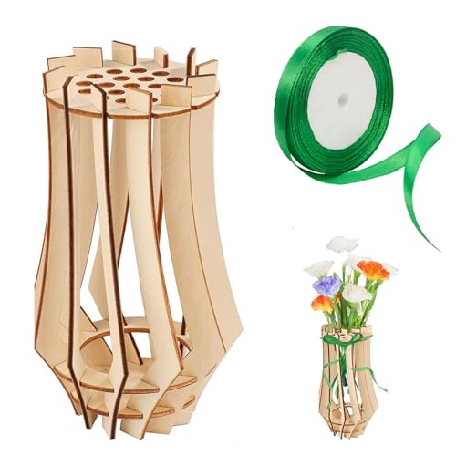 Xerteam Wooden Vase for Building Block Flowers Bouquet, Flow