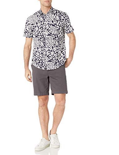 Image of Amazon Essentials Men's Regular-Fit Short-Sleeve Poplin Shirt, Collared, Washed