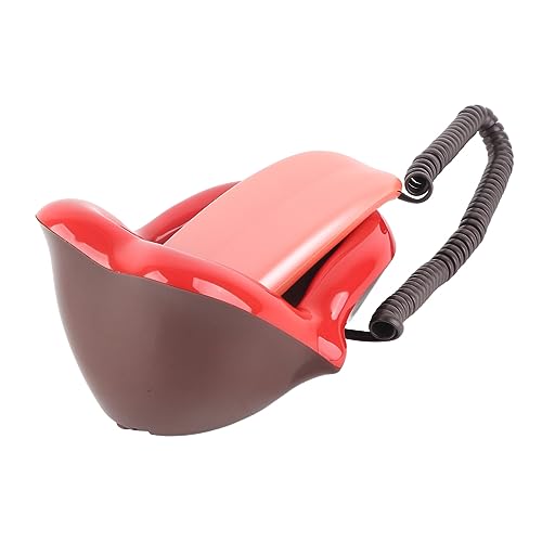 Generic Teléfono de Escritorio Rojo Grande de Moda con Luz Intermitente y Calidad de Sonido Clara para Uso en el Hogar y la Oficina