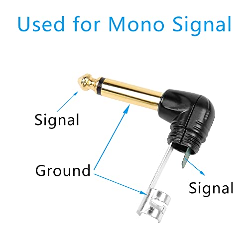 Audio Plug 1/4" ángulo derecho 6.35mm TS (2 piezas) miniatura 2