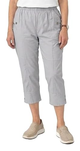 Damen Senioren Caprihose 7/8 mit Gummibund &ndash; Bequeme Schlupfhose f&uuml;r Senioren & pflegebed&uuml;rftige Personen &ndash; Leichte Sommerhose Damen Stretch mit Taschen &ndash; Seniorenhose Freizeit Pflege Kleidung 38-52