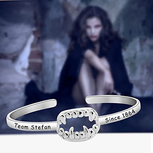 Image of CENWA Team Salvatore /Damon /Stefan Since 1864 Teeth Bracelet Vampire Fandom Gift