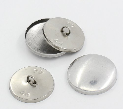 Pepperlonely Brand 30 Sets Aluminum Tone Shank Wire Back Cover Metal Buttons #TOP2