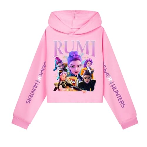 Sudadera unisex con capucha de manga larga con estampado de letras de Rumi Demon...
