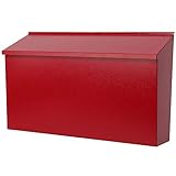 KYODOLED Wall-Mount Mailbox,Large Capacity Mail Box,Galvanized Steel Rust-Proof Metal Post Box,Mailboxes for Outside,15.75'x9.44'x4.72' Red