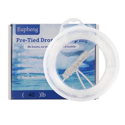 Eupheng Pre-Tied Dropper Loop Fishing Rig 18 Spacing 5.5 Loop Size Ideal for Saltwater & Freshwater Fishing 20lb-80lb Line Options