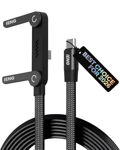 Type C Cable 240w USB-C Charge Invisible Stand Charging USB C Android C to Auto Multi Charger with Wearable Bracelet Design 4 in 1 90 Degree Right Angle T Shirt Phone Coiled Data Cord (Type C-Type C)
