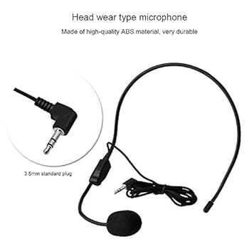 Micro-Casque Serre-Tête Avec Micro - Mini Micro Portable 3,5mm Pour Conférences Et Chant