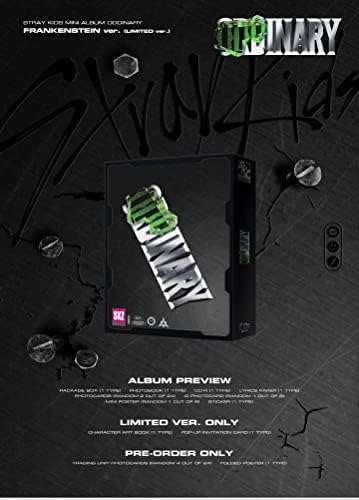 JYP Ent. STRAY KIDS - ODDINARY [FRANKENSTEIN (Limited ver.)] Album+Pre-Order Benefit+Extra Photocards Set KPOP IDOL, 164 x 224 x 35 mm