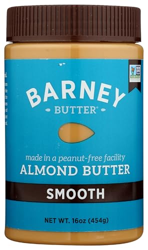Barney Butter Almond Butter, Smooth, No Stir, Non-GMO, Skin-Free, Paleo Friendly, KETO, 16 Ounce