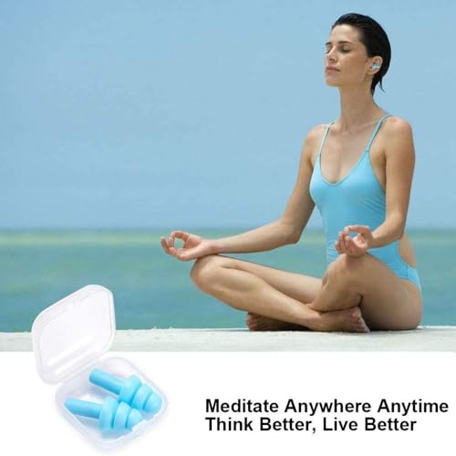 Image of Silicone Ear Plugs for Sleeping Soft Waterproof Noise Canceling Reduction Earplugs Waterproof Reusable Sound Blocking Earplugs