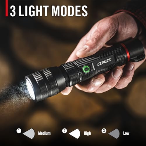 Coast G60R 1000 Lumen Waterproof Rechargeable LED Flashlight, 2-Pack