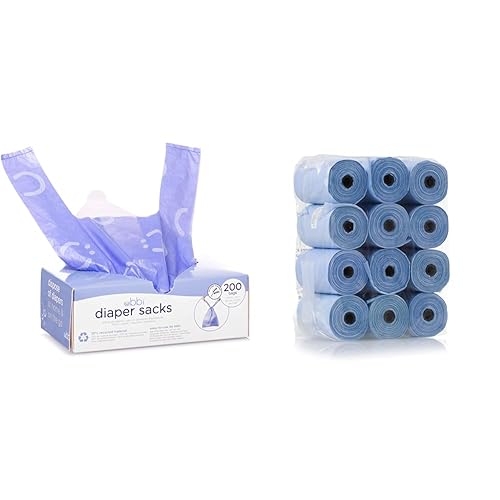Image of Ubbi Disposable Diaper Sacks, Lavender Scented & On The Go Waste Disposal Bags Refills Value Pack, Lavender Scented, 12 Roll Refills, Baby On The Go Essentials