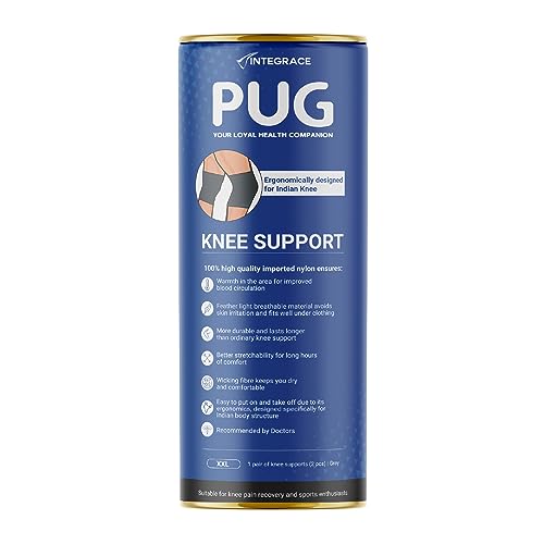 Image of PUG Knee Support 1 Pair, Size XXL |Unleash Your Performance | Ergonomically Designed for Indian Knee|Ideal for Sports enthusiasts, Knee Pain and Injury Prevention