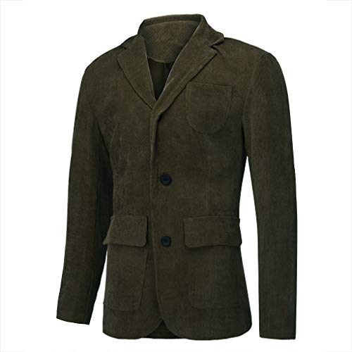 Mens Blazer Elegant Lapel Neck Single Breasted Suit Jackets Dressy Casual Long Sleeve Office Work Coat with Pockets4