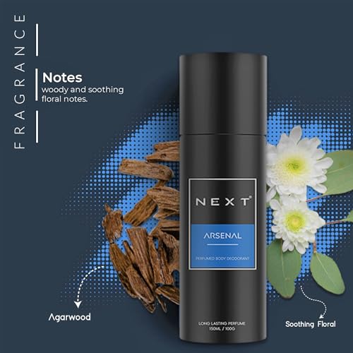 Image of Next Care Arsenal Daily Use Deodorant for Men | Perfumed Body Spray | Long Lasting Deo,150ml | Fragrance of Woody & Soothing Floral