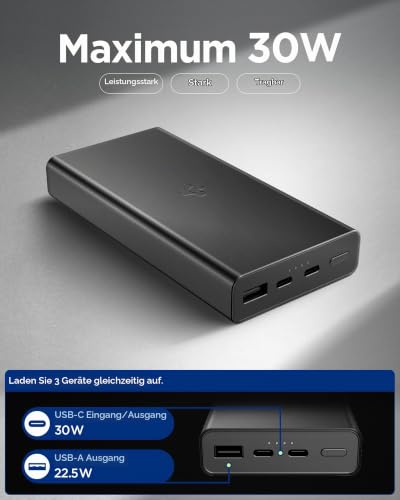 Spigen Essential Powerbank 20000mAh 30W, Externe Handyakkus, Schwarz – Ansicht 2