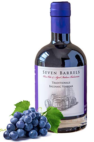 Seven Barrels Traditional Dark Balsamic Vinegar - Premium, Handcrafted Modena Balsamic Vinegar