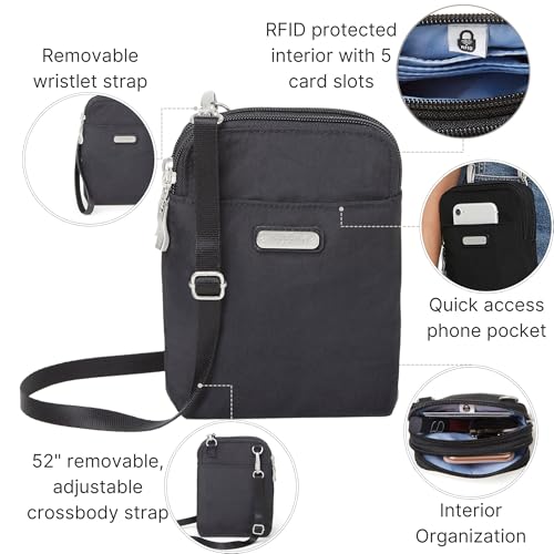 Baggallini Take Two Rfid-5x7.25" Lightweight Small Phone Wallet Crossbody Bag-Nylon Travel Purse4