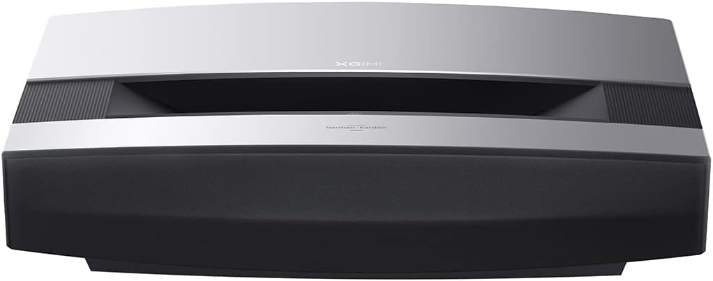 XGIMI Aura 4K UHD Ultra Short Throw Projector for Home Theater I 1800 ISO Lumens HDR10 Integrated 60W Harman Kardon Speaker I Android TV 10.0 I Wireless Casting