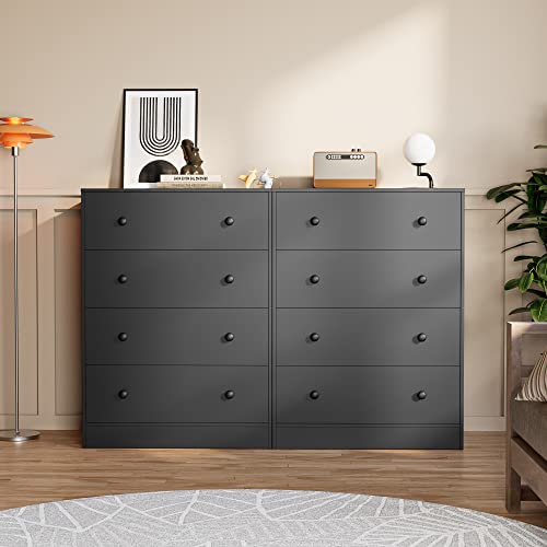 Cozy Castle 4 Drawer Dresser, Black Dresser For Bedroom, Storage Dressers With Wide Chest Of Drawers For Kids Bedroom, Modern Dresser For Living Room, Nursery, Hallway, Black #TOP3