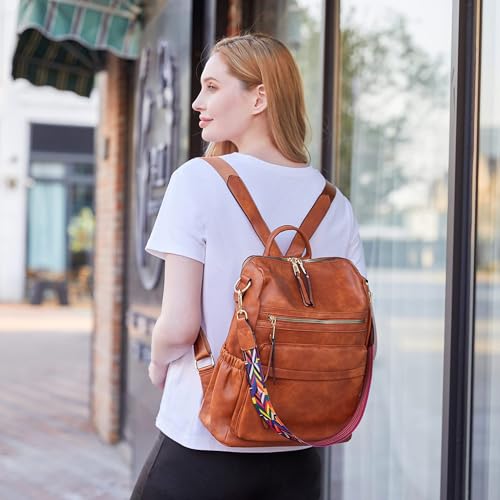 Image of Women's Fashion Backpack Purse for Women Leather Multipurpose Design Ladies Shoulder Bag Travel bag Satchel Handbags