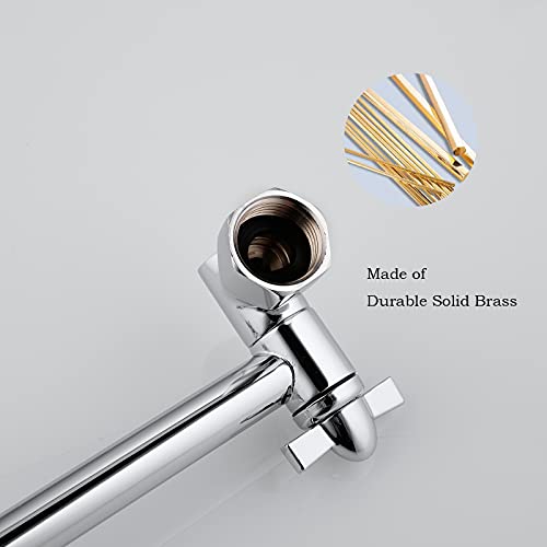 Shower Arm Extension, Adjustable Shower Arm For Bathroom, Solid Brass Shower Arm With Lock Joints, Tool-Free Insatllation (Chrome, 8 Inch) #TOP4