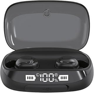 TWS True Bluetooth 5.0 Wireless Earbuds with 2000mAh Charging Case, Black