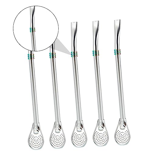 BEBEMOKO Elegant Hollow Out Design Stir Spoon Stainless Steel Mixing Spoon Strainer for Tea