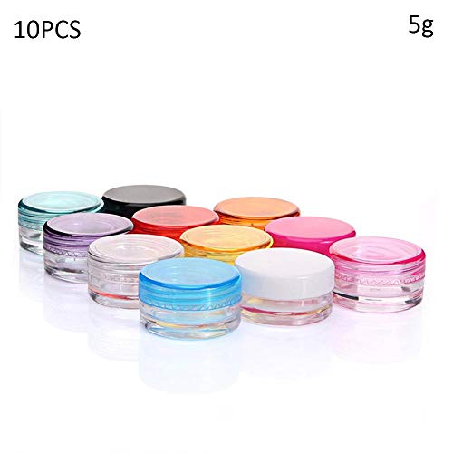 Preisvergleich Produktbild 10er Pack leerer Kosmetikbehälter mit Gläsern mit Deckel durchsichtiges kleines Plastikglas - für Kosmetikglas, Lippenbalsamglas, Nail Art Jar, Cremetiegel, Glas, Makeup Powder Cremes