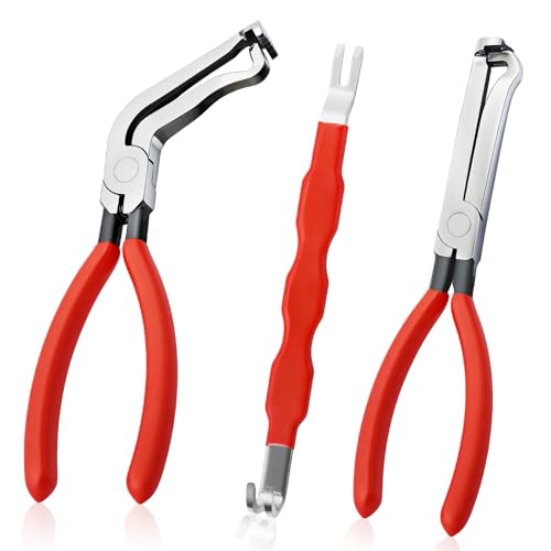 Zesllwid 3PCS Professional Electrical Disconnect Pliers Automotive Electrical Connector Separator Removal Tool Kit for Wiring Harness 60 & Straight Terminal Release Pliers for Car Truck SUV