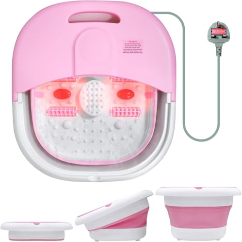 4 Functions Foldable Foot Bath Massager | Portable Foot Spa Tub Heat Bubble Vibration Pedicure Basin SQ-806
