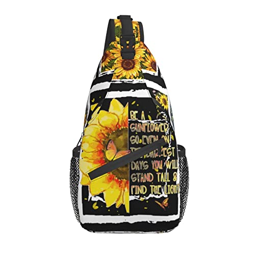 Sunflower Crossbody Sling Bag - Unisex Diagonal Chest Bag - Lightweight Fashion Daypack for Travel & Hiking
