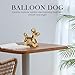 Notakia Large Golden Cute Ceramics Balloon Dog Statue Crafts Living Room Desktop Decorations,Handmade Modern Small Ceramic Animal Statue Ornament Home Decor Accents
