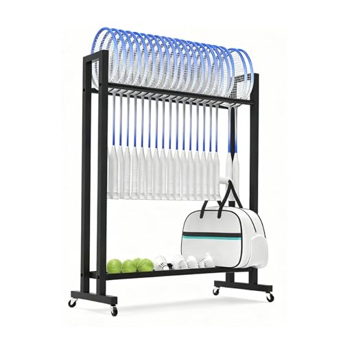 Support de rangement pour raquettes de tennis chariot matériel sport sur pied 17 places
