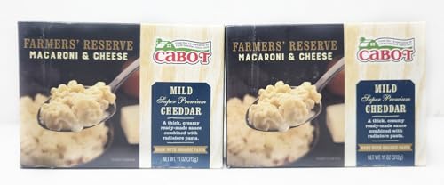 2 Pack of Farmers Reserve Macaroni and Cheese Cabot Made with Organic Radiatore Pasta 11oz Premium Boxes (Mild Cheddar)